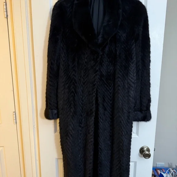Vintage Full Length Black Ranch Mink Coat